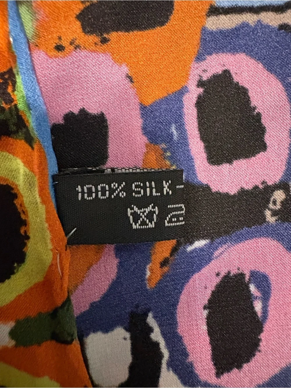Prettystern Women’s Silk Gemetric, Art Print Extra L Scarf vibrant colors